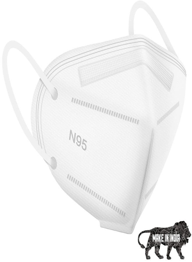 DALUCI N95 Reusable Unisex Face Mask, 5 Layered Filtration With Melt Blown and Hot Air Cotton Layers (Pack Of 3, White) - Image 2